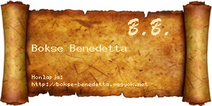 Bokse Benedetta névjegykártya